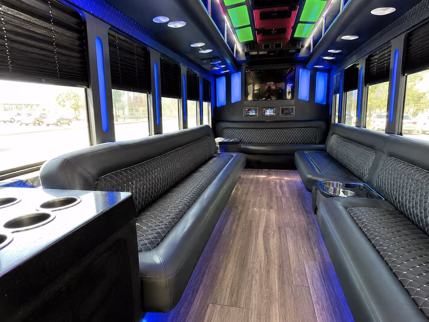 woodbury 15 passenger party bus inside