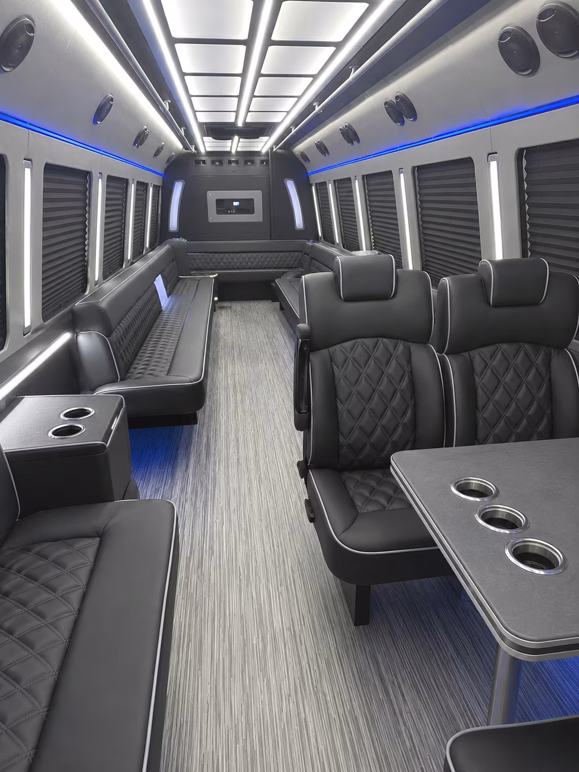 woodbury 25 passenger party bus inside