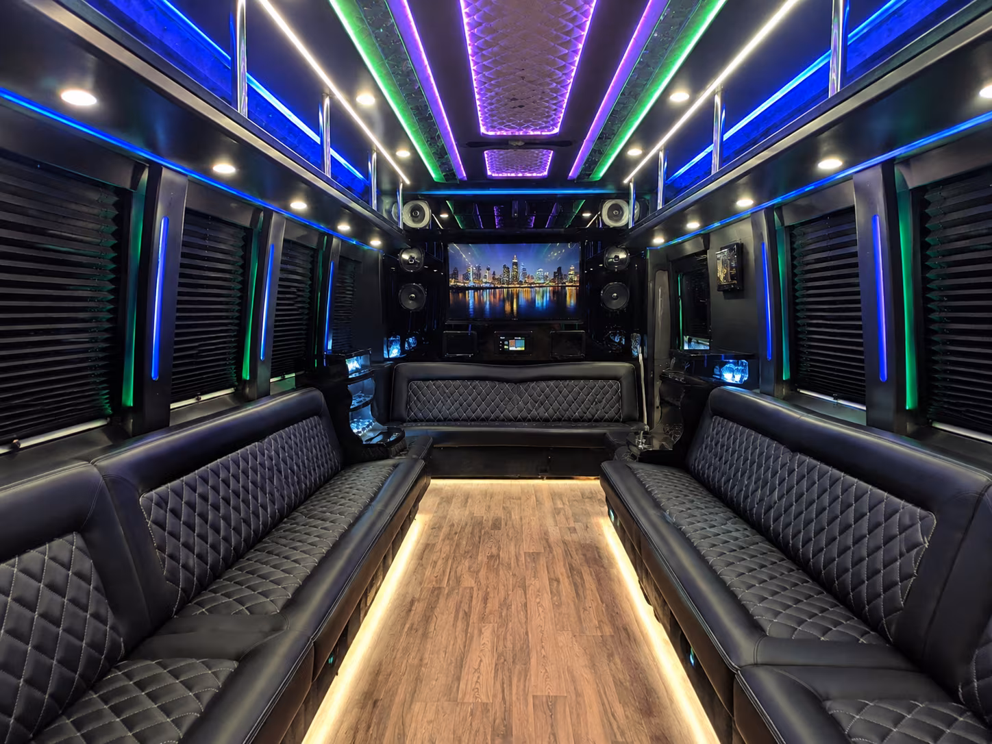 woodbury 25 passenger party bus interior