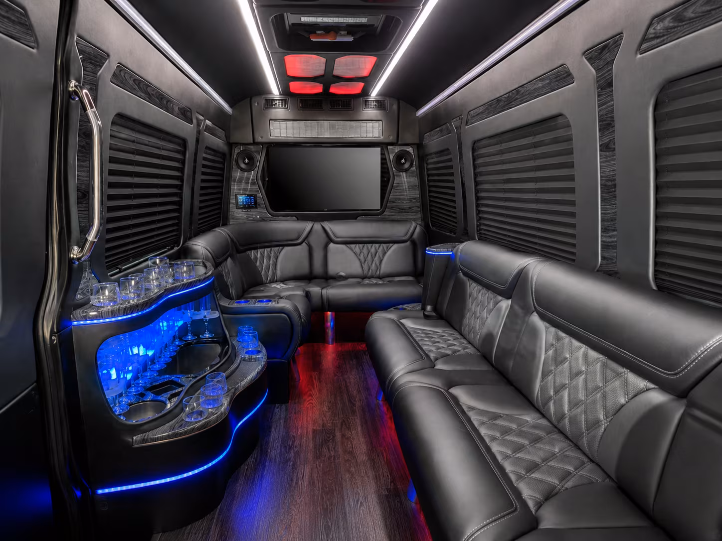 woodbury 30 passenger party bus inside