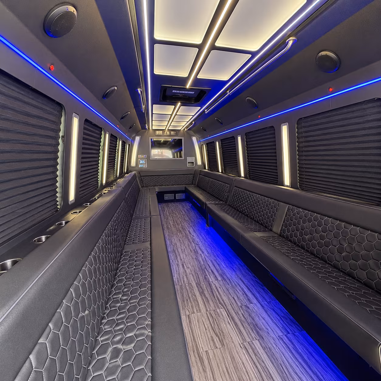 woodbury 30 passenger party bus interior
