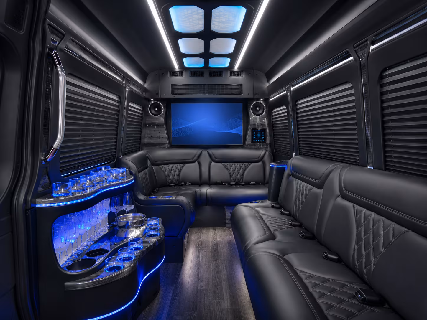 woodbury 50 passenger party bus interior